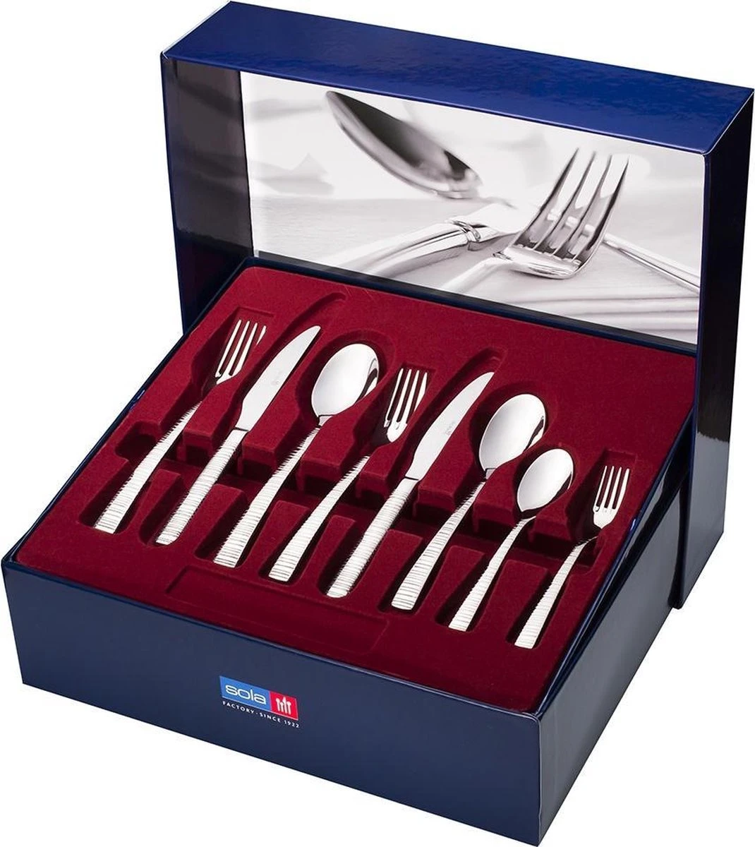 Sola Bestekset Bali - Modern - 9 Persoons - 90 Delig - Zilverwit Edelstaal 18/10 - RVS - Zilver 3 Sola Bestekset Bali - Modern - 9 Persoons - 90 Delig - Zilverwit Edelstaal 18/10 - RVS - Zilver - Image 3