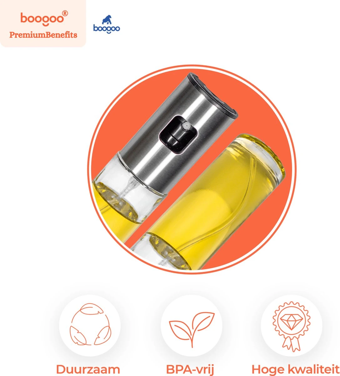 BooGoo® - RVS Olijfolie Sprayer Extreme Deluxe - Olijfolie Fles Verstuiver Voor Keuken - Oliespray - Oliefles - BBQ Accesoires - Olie Pomp Bakspray - Cooking Spray 10 BooGoo® - RVS Olijfolie Sprayer Extreme Deluxe - Olijfolie Fles Verstuiver Voor Keuken - Oliespray - Oliefles - BBQ Accesoires - Olie Pomp Bakspray - Cooking Spray - Image 10