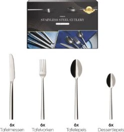 Nevana Bestekset - 24 Delig - 18/10 Edelstaal - Bestek - Lepels, Messen, Vorken 9 Nevana Bestekset - 24 Delig - 18/10 Edelstaal - Bestek - Lepels, Messen, Vorken -Beste Keuken Serie Winkel 1137x1200 1