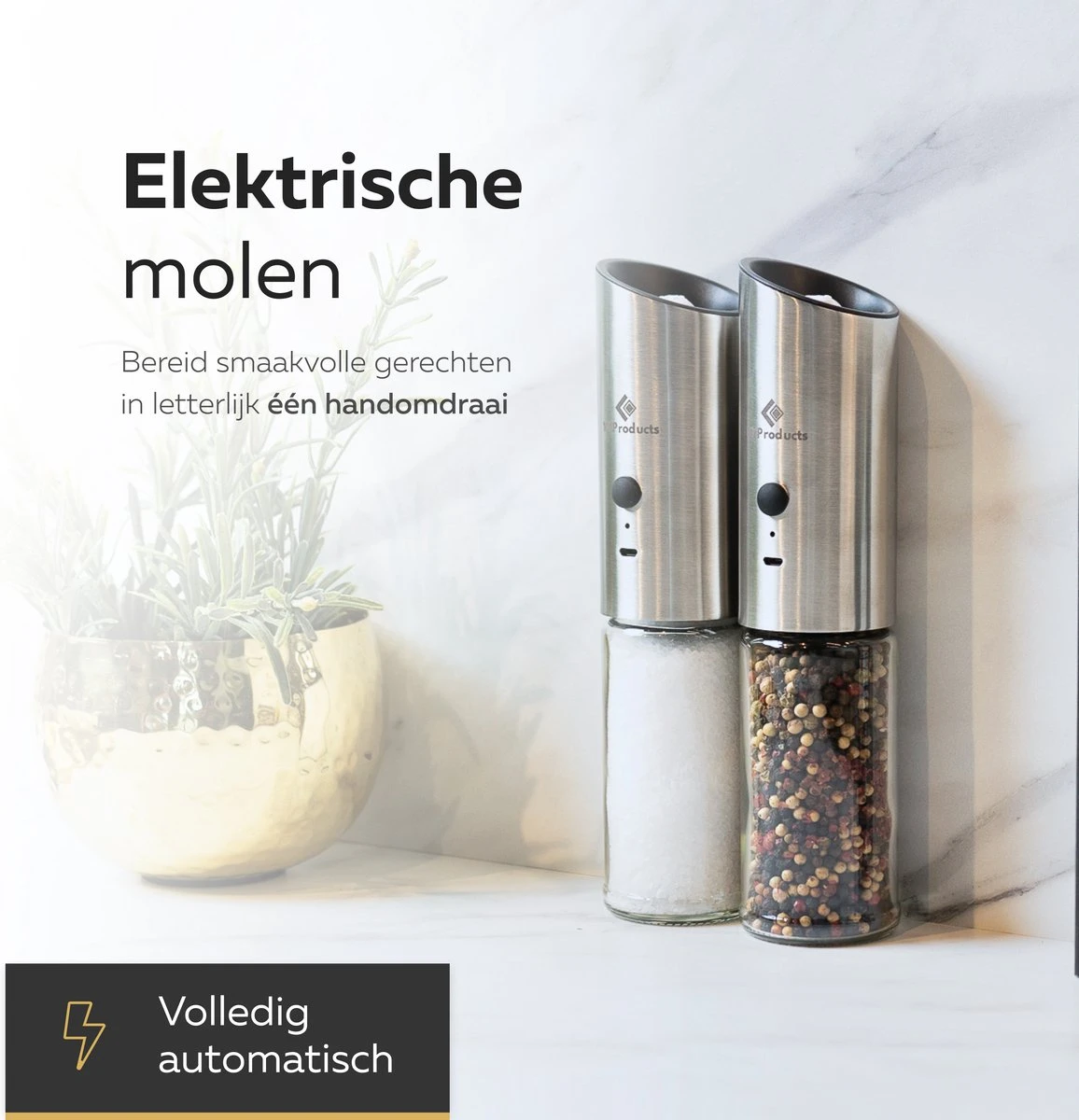 101Products Peper- & Zoutmolen Elektrisch - USB Oplaadbaar - Pepermolen - Zoutmolen - RVS 2 101Products Peper- & Zoutmolen Elektrisch - USB Oplaadbaar - Pepermolen - Zoutmolen - RVS - Image 2