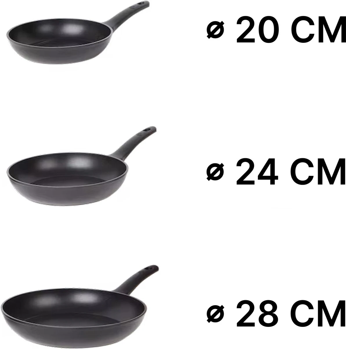 Masterchef Koekenpannen | Koekenpannenset 3 Stuks | Ø 20, 24 En 28 Cm | Geschikt Voor Verschillende Warmtebronnen | Inductie, Elektrisch, Gas En Keramisch Pannenset | Braadpannen | Vrij Van PFOA 2 Masterchef Koekenpannen | Koekenpannenset 3 Stuks | Ø 20, 24 En 28 Cm | Geschikt Voor Verschillende Warmtebronnen | Inductie, Elektrisch, Gas En Keramisch Pannenset | Braadpannen | Vrij Van PFOA - Image 2