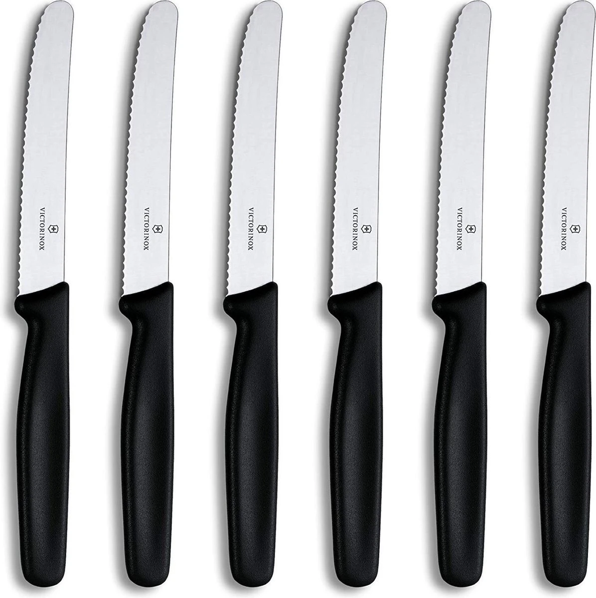 Victorinox Tafelmessen - 6-Delig - Zwart - Recht Heft 1 Victorinox Tafelmessen - 6-Delig - Zwart - Recht Heft