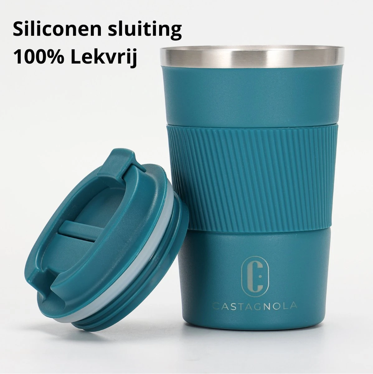Castagnola Design RVS Koffiebeker To Go - Blauw - 380ml - Thermosbeker - Theebeker 3 Castagnola Design RVS Koffiebeker To Go - Blauw - 380ml - Thermosbeker - Theebeker - Image 3