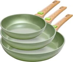 Just Vegan Koekenpan ECO Met Afneembaar Handvat 20 Cm Aluminium Groen -Beste Keuken Serie Winkel 1200x1024