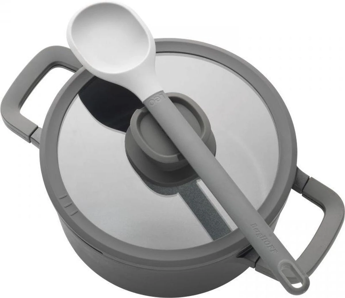 BergHOFF Leo Hapjespan Stone - 28 Cm - Met Glazen Deksel 2 BergHOFF Leo Hapjespan Stone - 28 Cm - Met Glazen Deksel - Image 2