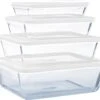 Pyrex - Cook & Freeze Schaal Met Deksel Set Van 4 Stuks - Transparant/Wit