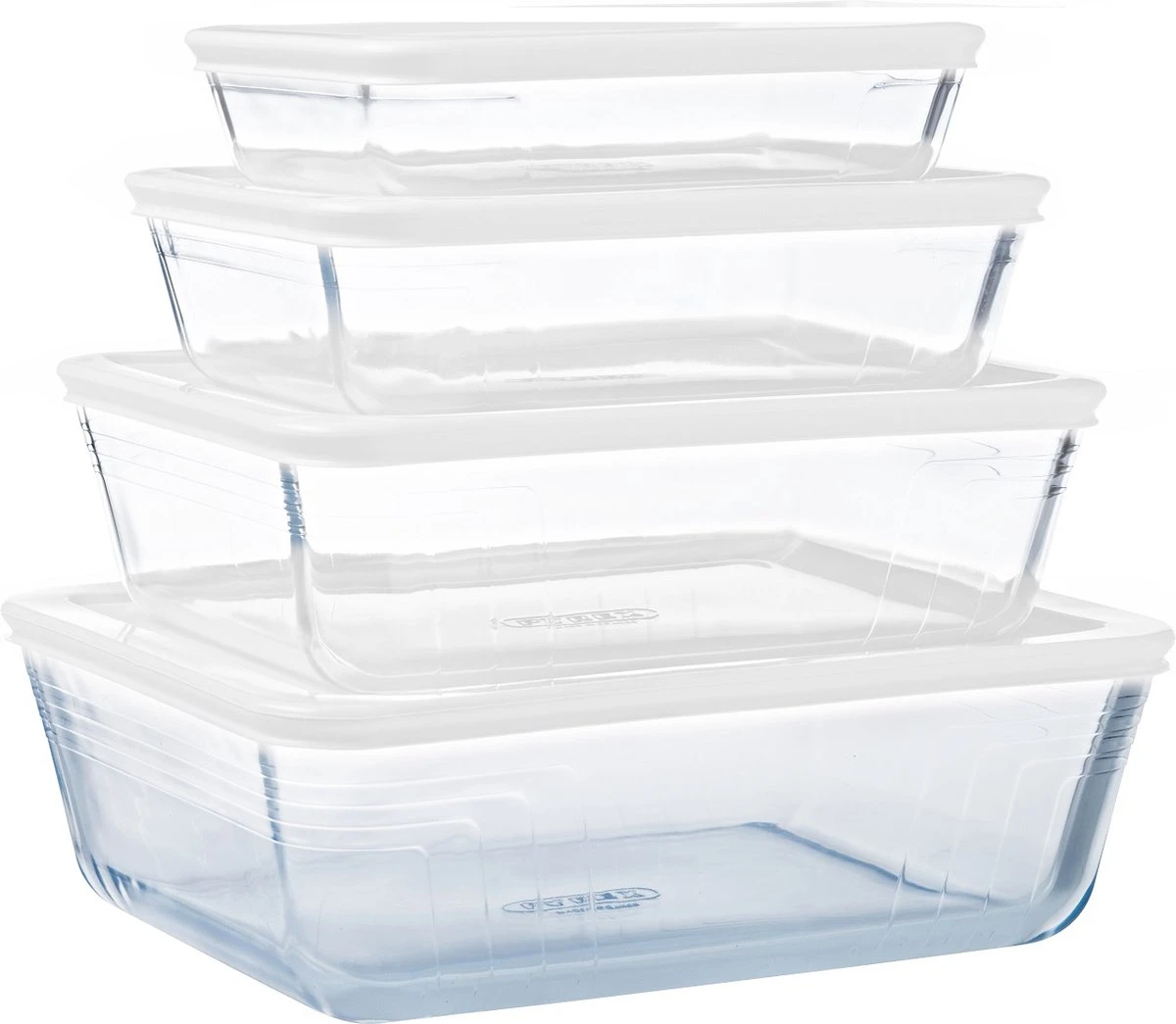 Pyrex - Cook & Freeze Schaal Met Deksel Set Van 4 Stuks - Transparant/Wit 1 Pyrex - Cook & Freeze Schaal Met Deksel Set Van 4 Stuks - Transparant/Wit