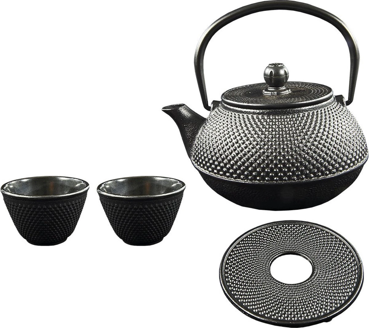 SakuraTea - Theepot Set - 4-delig - Gietijzer - Zwart - 0.8L - 2 Kopjes (100ml) 8 SakuraTea - Theepot Set - 4-delig - Gietijzer - Zwart - 0.8L - 2 Kopjes (100ml) - Image 8
