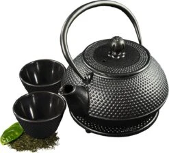 SakuraTea - Theepot Set - 4-delig - Gietijzer - Zwart - 0.8L - 2 Kopjes (100ml) 13 SakuraTea - Theepot Set - 4-delig - Gietijzer - Zwart - 0.8L - 2 Kopjes (100ml) -Beste Keuken Serie Winkel 1200x1086