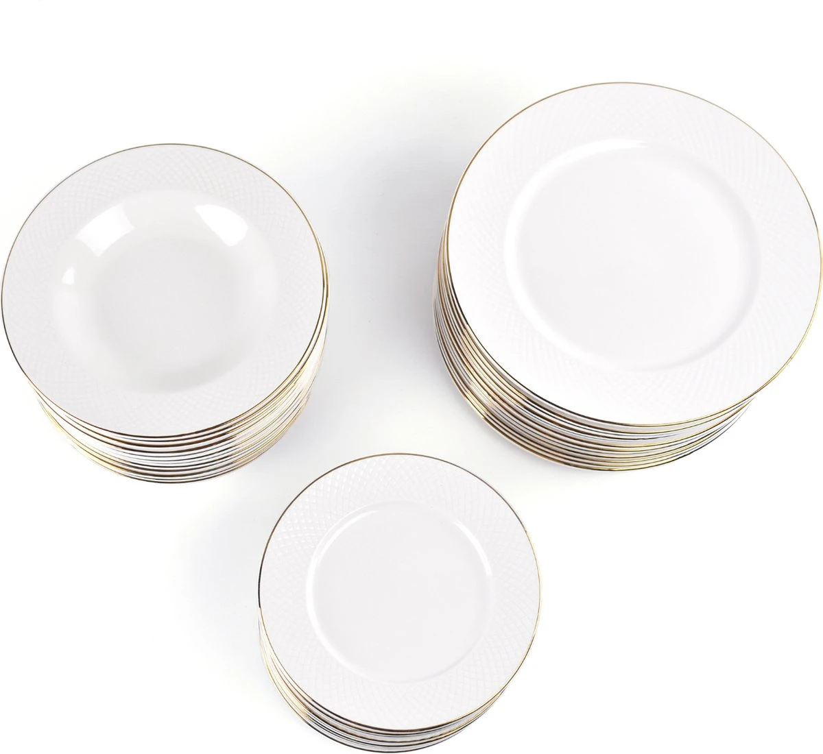 LeRijn® Serviesset Deventer 6 Persoons - 18 Delig - Licht Crème Wit Met Gouden Rand En Motief - Dinerborden - Soepborden - Dessertborden - Borden Servies - Bordenset 2 LeRijn® Serviesset Deventer 6 Persoons - 18 Delig - Licht Crème Wit Met Gouden Rand En Motief - Dinerborden - Soepborden - Dessertborden - Borden Servies - Bordenset - Image 2