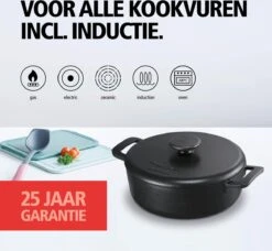 BRABANTIA THE DUTCH Gietijzeren Braadpan - Ø 28cm - MAT Zwart - Inductie 9 BRABANTIA THE DUTCH Gietijzeren Braadpan - Ø 28cm - MAT Zwart - Inductie -Beste Keuken Serie Winkel 1200x1107