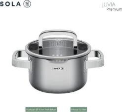 Sola Pannenset Juvia - 4 Delig - Ø 16,16,18,20 Cm - Zilver - RVS - Sandwichbodem -Beste Keuken Serie Winkel 1200x1110 2