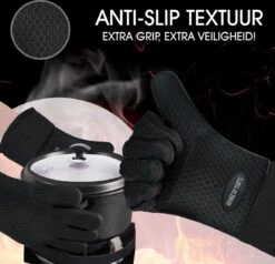 Sense Of Taste Ovenwanten - 2 Stuks - Ovenhandschoenen - Hittebestendig - 230°C - Siliconen - Zwart - Koken - Extra Lang -Beste Keuken Serie Winkel 1200x1154