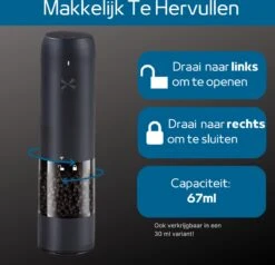 GOV Elektrische Peper- En Zoutmolen Zwart XL Set Oplaadbaar - Pepermolen - Peper En Zoutstel 6 GOV Elektrische Peper- En Zoutmolen Zwart XL Set Oplaadbaar - Pepermolen - Peper En Zoutstel -Beste Keuken Serie Winkel 1200x1156 1