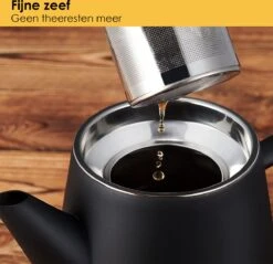 Silberthal - Theepot Met Filter - 1 L - RVS Dubbelwandig - Zwart - Cadeau -Beste Keuken Serie Winkel 1200x1163 2