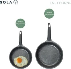 Sola Koekenpan Fair Cooking - Ø 28 Cm - Zwart/wit - Aluminium - Antiaanbaklaag -Beste Keuken Serie Winkel 1200x1171 2