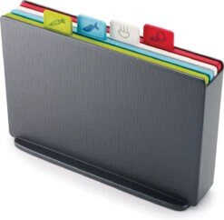 Joseph Joseph Index Large Snijplankenset - Incl. Houder - 34 X 24 Cm - 4 Stuks - Graphite -Beste Keuken Serie Winkel 1200x1178