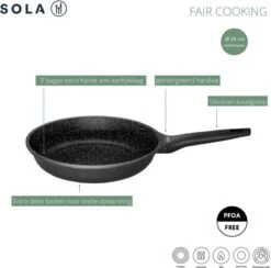 Sola - Fair Cooking Zwart/wit Greblon Anti Aanbaklaag 9 Sola - Fair Cooking Zwart/wit Greblon Anti Aanbaklaag -Beste Keuken Serie Winkel 1200x1184