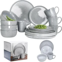 Excellent Serviesset - Servies - 16 Stuks - Aardewerk - Grijs 17 Excellent Serviesset - Servies - 16 Stuks - Aardewerk - Grijs -Beste Keuken Serie Winkel 1200x1193 1