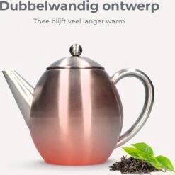 Vaja Valerie - Theepot Met Filter - Dubbelwandig - RVS - 1.2L 21 Vaja Valerie - Theepot Met Filter - Dubbelwandig - RVS - 1.2L -Beste Keuken Serie Winkel 1200x1198 23