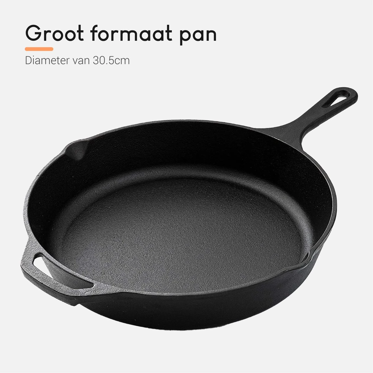 Ocina Gietijzeren Pan – ø30,5cm - Skillet - Koekenpan – Hapjespan – Koekenpan Inductie – Koekenpannenset - Gietijzeren Pan Bbq - Gietijzer 2 Ocina Gietijzeren Pan – ø30,5cm - Skillet - Koekenpan – Hapjespan – Koekenpan Inductie – Koekenpannenset - Gietijzeren Pan Bbq - Gietijzer - Image 2