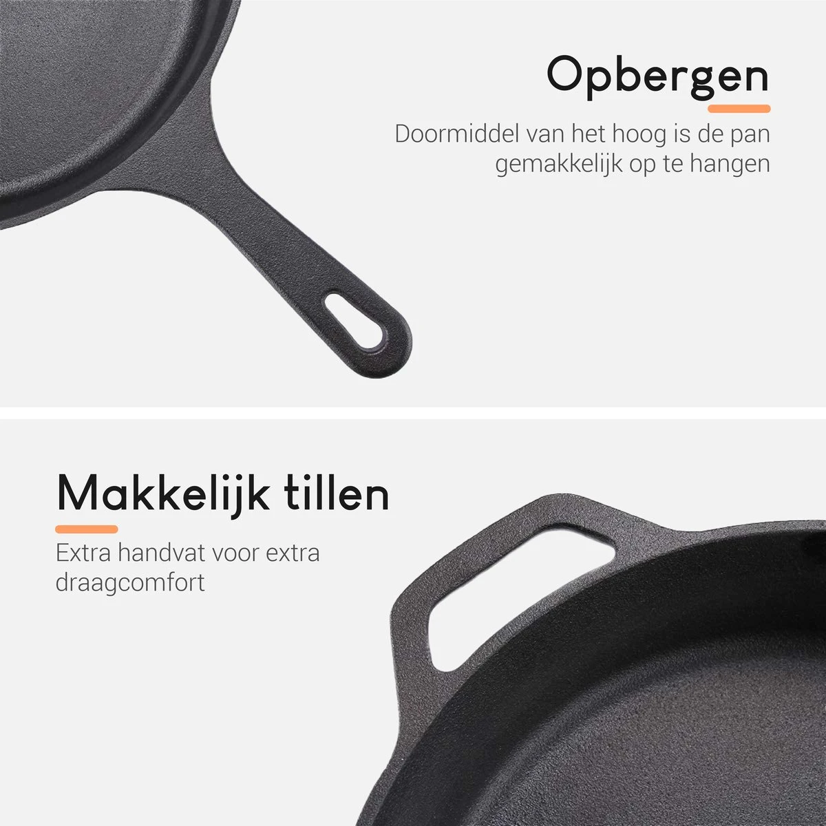 Ocina Gietijzeren Pan – ø30,5cm - Skillet - Koekenpan – Hapjespan – Koekenpan Inductie – Koekenpannenset - Gietijzeren Pan Bbq - Gietijzer 3 Ocina Gietijzeren Pan – ø30,5cm - Skillet - Koekenpan – Hapjespan – Koekenpan Inductie – Koekenpannenset - Gietijzeren Pan Bbq - Gietijzer - Image 3
