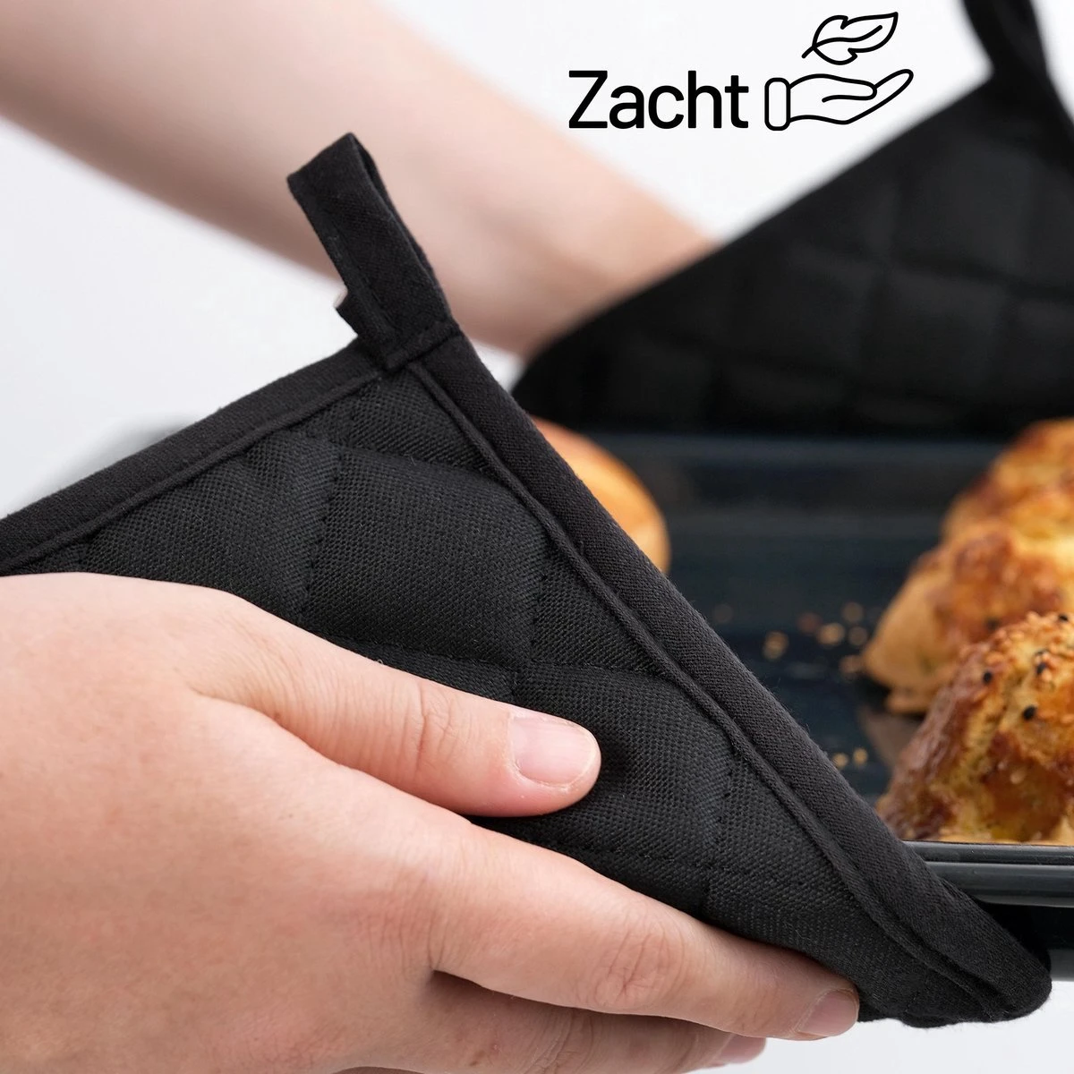 Merkloos Tavas Dream Hittebestendige Pannenlappen | 2 Stuks | Katoen, Thermolite | Tot 220°C | Zwart 5 Merkloos Tavas Dream Hittebestendige Pannenlappen | 2 Stuks | Katoen, Thermolite | Tot 220°C | Zwart - Image 5