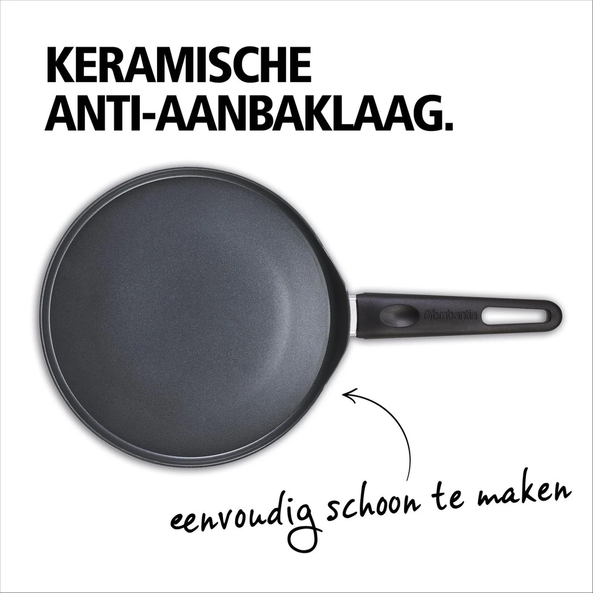 BRABANTIA INDU+ Pannenkoekenpan - Keramische Antiaanbaklaag - Ø 24 Cm - Inductie - Pfas Vrij 3 BRABANTIA INDU+ Pannenkoekenpan - Keramische Antiaanbaklaag - Ø 24 Cm - Inductie - Pfas Vrij - Image 3