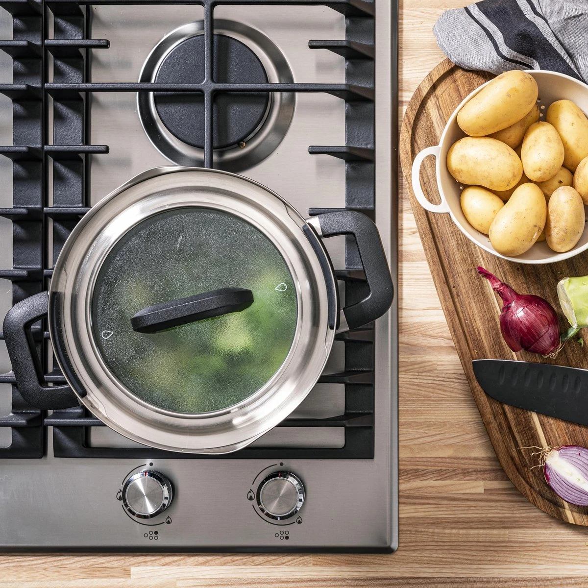 BK Flow Cool Black Glas Kookpannenset - 4-delig - Zwart - Glazen Deksel - Veilig Afgietsysteem - Inductie 3 BK Flow Cool Black Glas Kookpannenset - 4-delig - Zwart - Glazen Deksel - Veilig Afgietsysteem - Inductie - Image 3