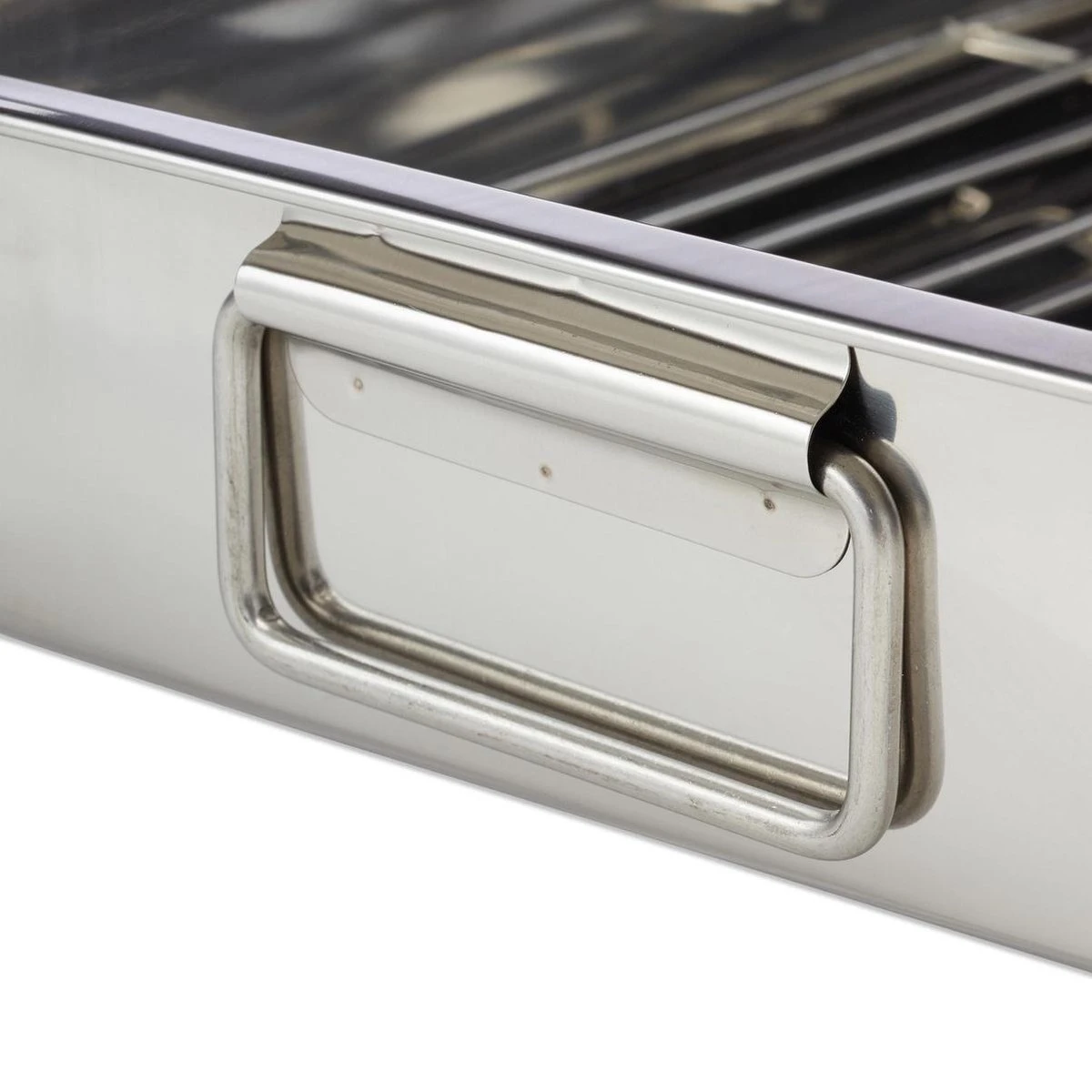 Relaxdays Braadslede Met Rooster - Edelstaal - Ovenschaal - Braadpan - Braadslee - Zilver - L 8 Relaxdays Braadslede Met Rooster - Edelstaal - Ovenschaal - Braadpan - Braadslee - Zilver - L - Image 8