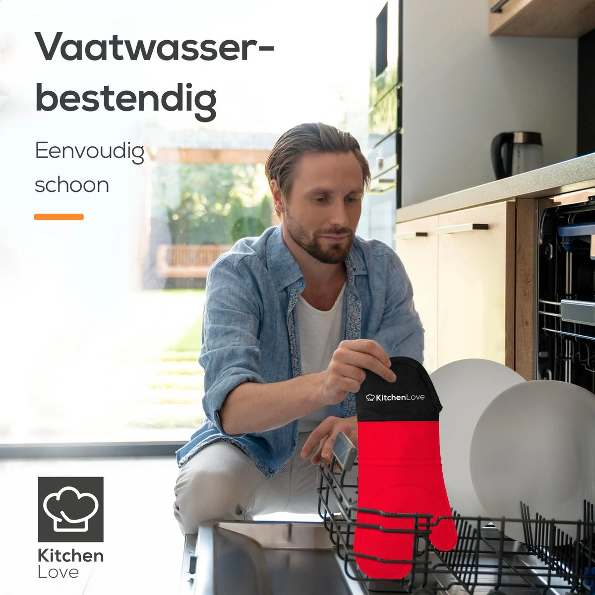 KitchenLove Ovenwanten - 2 Stuks Ovenhandschoenen - Hittebestendig Tot 250 °C - Siliconen - Rood 2 KitchenLove Ovenwanten - 2 Stuks Ovenhandschoenen - Hittebestendig Tot 250 °C - Siliconen - Rood - Image 2