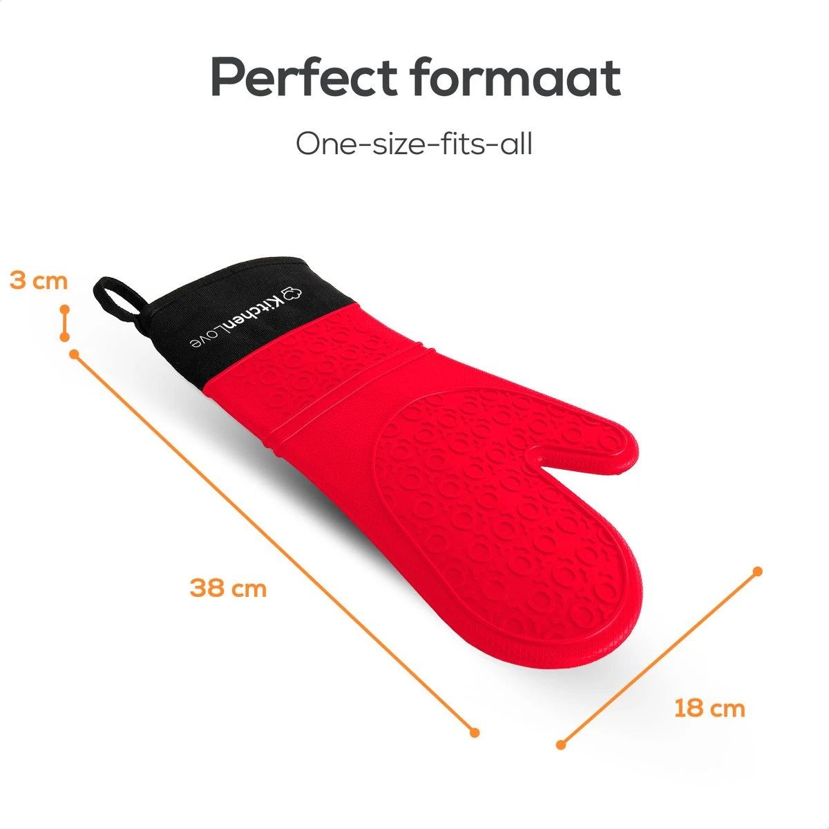KitchenLove Ovenwanten - 2 Stuks Ovenhandschoenen - Hittebestendig Tot 250 °C - Siliconen - Rood 5 KitchenLove Ovenwanten - 2 Stuks Ovenhandschoenen - Hittebestendig Tot 250 °C - Siliconen - Rood - Image 5