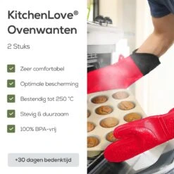 KitchenLove Ovenwanten - 2 Stuks Ovenhandschoenen - Hittebestendig Tot 250 °C - Siliconen - Rood 15 KitchenLove Ovenwanten - 2 Stuks Ovenhandschoenen - Hittebestendig Tot 250 °C - Siliconen - Rood -Beste Keuken Serie Winkel 1200x1200 29