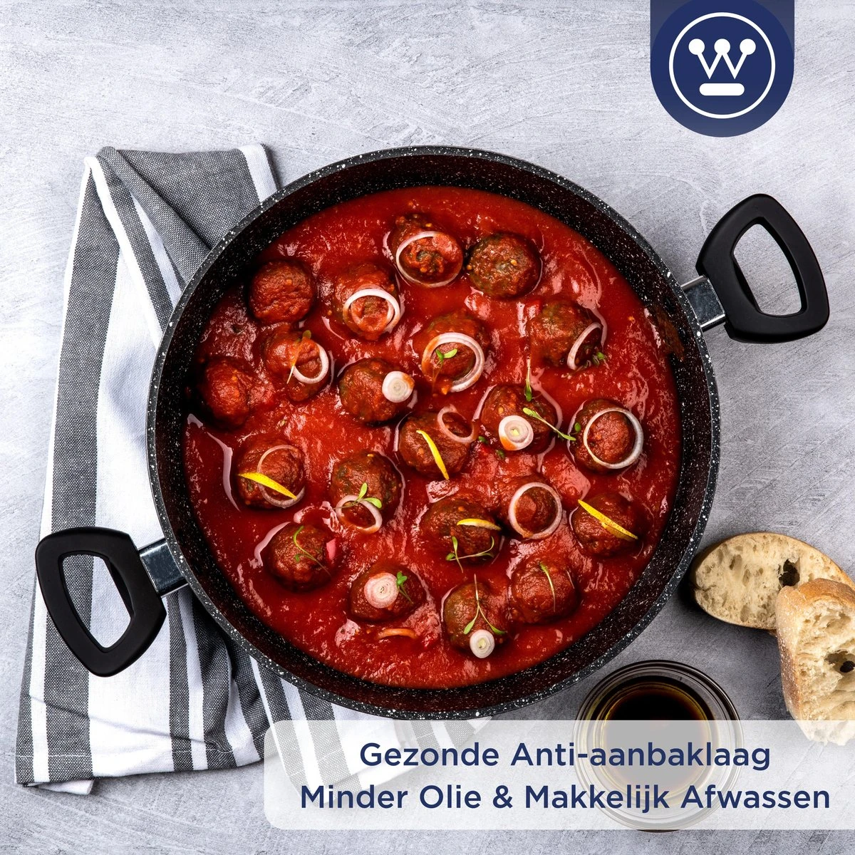 Westinghouse Hapjespan Inductie - Ø 32 Cm - Zwart Marmer - Met Deksel 8 Westinghouse Hapjespan Inductie - Ø 32 Cm - Zwart Marmer - Met Deksel - Image 8