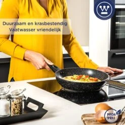 Westinghouse Koekenpan Inductie - Ø 24 Cm - Zwart Marmer - Geschikt Voor Alle Warmtebronnen -Beste Keuken Serie Winkel 1200x1200 370