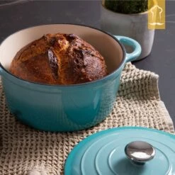 Chefarone Gietijzeren Pan - Braadpan Inclusief Deksel - Geschikt Voor Alle Warmtebronnen - Geëmailleerd Blauw -Beste Keuken Serie Winkel 1200x1200 416