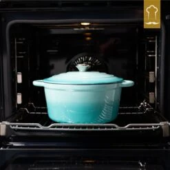 Chefarone Gietijzeren Pan - Braadpan Inclusief Deksel - Geschikt Voor Alle Warmtebronnen - Geëmailleerd Blauw -Beste Keuken Serie Winkel 1200x1200 417