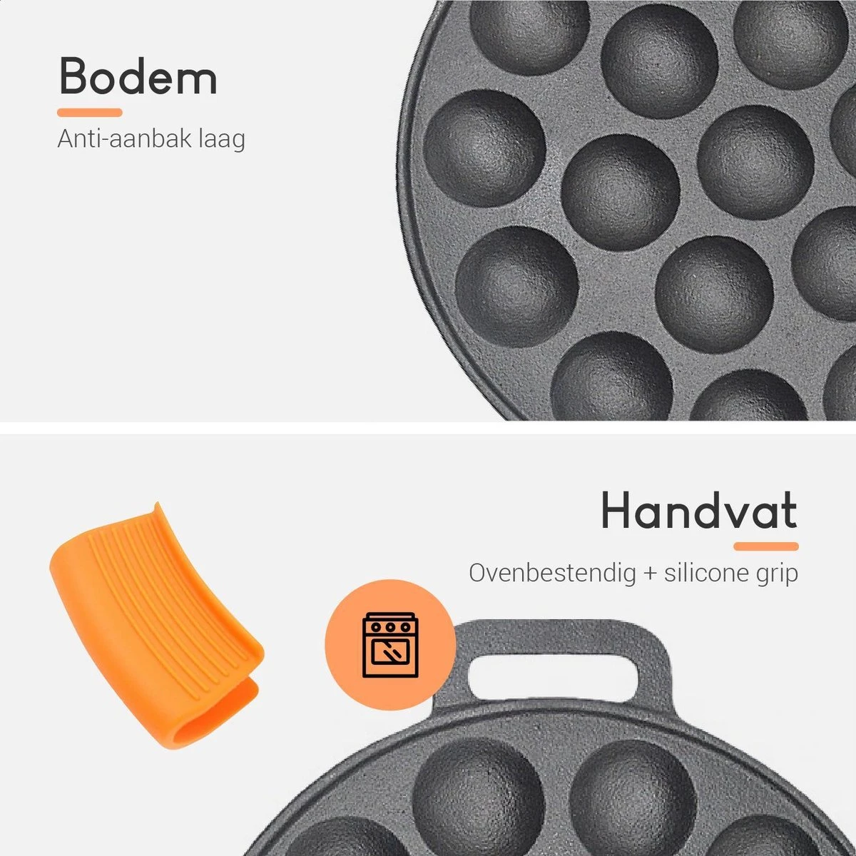 Ocina Poffertjespan – Combo Pack – 19 Poffertjes – Poffertjesmaker – Poffertjespan Inductie – Poffertjespan Electrisch – Gietijzeren Pan - Inclusief Doseerfles, Handvaten, 6x Poffertjesvorken En Invetkwast – Gratis Receptenboek 2 Ocina Poffertjespan – Combo Pack – 19 Poffertjes – Poffertjesmaker – Poffertjespan Inductie – Poffertjespan Electrisch – Gietijzeren Pan - Inclusief Doseerfles, Handvaten, 6x Poffertjesvorken En Invetkwast – Gratis Receptenboek - Image 2