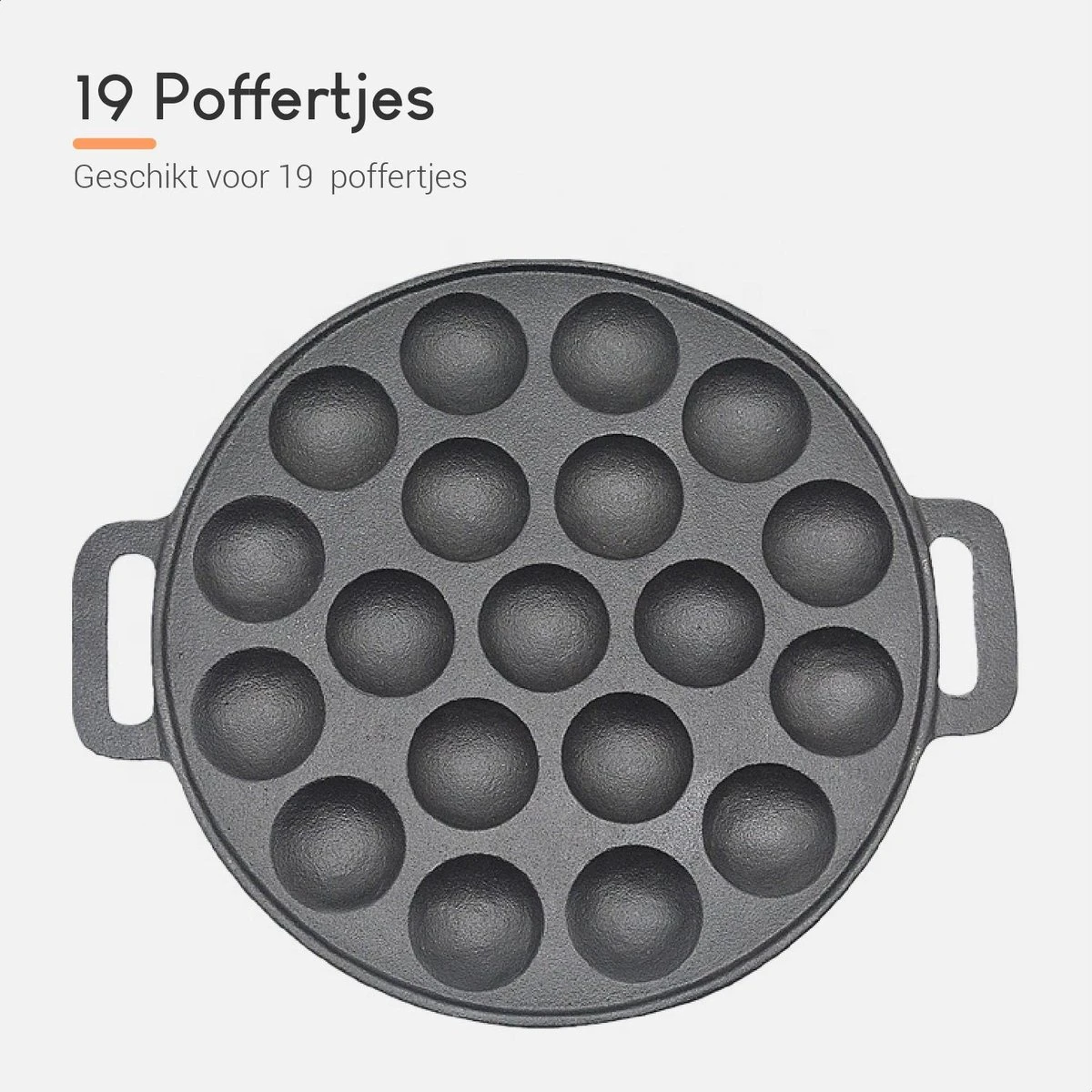 Ocina Poffertjespan – Combo Pack – 19 Poffertjes – Poffertjesmaker – Poffertjespan Inductie – Poffertjespan Electrisch – Gietijzeren Pan - Inclusief Doseerfles, Handvaten, 6x Poffertjesvorken En Invetkwast – Gratis Receptenboek 3 Ocina Poffertjespan – Combo Pack – 19 Poffertjes – Poffertjesmaker – Poffertjespan Inductie – Poffertjespan Electrisch – Gietijzeren Pan - Inclusief Doseerfles, Handvaten, 6x Poffertjesvorken En Invetkwast – Gratis Receptenboek - Image 3
