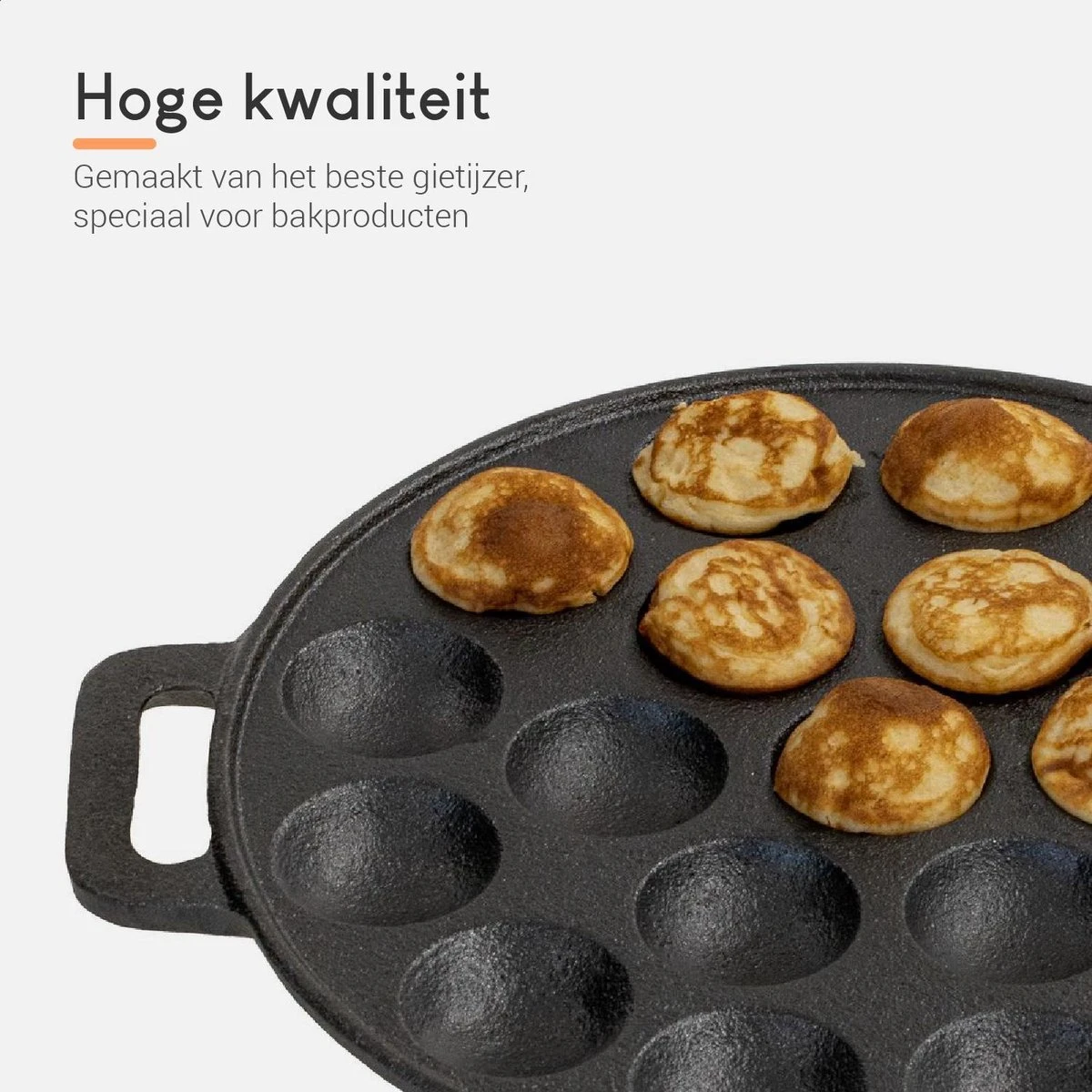 Ocina Poffertjespan – Combo Pack – 19 Poffertjes – Poffertjesmaker – Poffertjespan Inductie – Poffertjespan Electrisch – Gietijzeren Pan - Inclusief Doseerfles, Handvaten, 6x Poffertjesvorken En Invetkwast – Gratis Receptenboek 5 Ocina Poffertjespan – Combo Pack – 19 Poffertjes – Poffertjesmaker – Poffertjespan Inductie – Poffertjespan Electrisch – Gietijzeren Pan - Inclusief Doseerfles, Handvaten, 6x Poffertjesvorken En Invetkwast – Gratis Receptenboek - Image 5