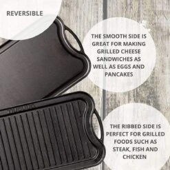 Nuovva Dubbelzijdig Gietijzeren Grillplaat - 50cm X 26cm -Beste Keuken Serie Winkel 1200x1200 462