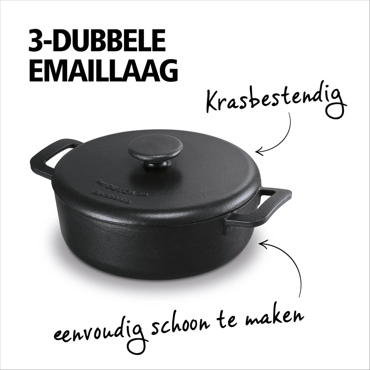 BRABANTIA THE DUTCH Gietijzeren Braadpan - Ø 28cm - MAT Zwart - Inductie 3 BRABANTIA THE DUTCH Gietijzeren Braadpan - Ø 28cm - MAT Zwart - Inductie - Image 3