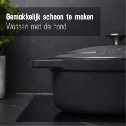Gietijzeren Braadpan - Sudderpan Zwart Van Daumonet - Ovaal - Ø 29 Cm - 3 Liter - 100% PFAS & PFOA Vrij - Emaille - Geschikt Voor Alle Warmtebronnen - Elektrisch - Gas - Halogeen - Inductie - Keramisch - Vaatwasserbestendig -Beste Keuken Serie Winkel 1200x1200 483