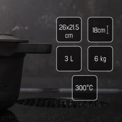 Gietijzeren Braadpan - Sudderpan Zwart Van Daumonet - Ovaal - Ø 29 Cm - 3 Liter - 100% PFAS & PFOA Vrij - Emaille - Geschikt Voor Alle Warmtebronnen - Elektrisch - Gas - Halogeen - Inductie - Keramisch - Vaatwasserbestendig -Beste Keuken Serie Winkel 1200x1200 485