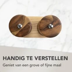 Nimma® Peper En Zoutmolen Set - Incl Navul Lepel - Verstelbare Maalgraad - Acacia Hout -Beste Keuken Serie Winkel 1200x1200 492