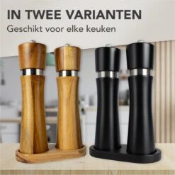 Nimma® Peper En Zoutmolen Set - Incl Navul Lepel - Verstelbare Maalgraad - Acacia Hout -Beste Keuken Serie Winkel 1200x1200 495