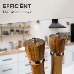 Nimma® Peper En Zoutmolen Set - Incl Navul Lepel - Verstelbare Maalgraad - Acacia Hout -Beste Keuken Serie Winkel 1200x1200 496