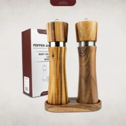 Nimma® Peper En Zoutmolen Set - Incl Navul Lepel - Verstelbare Maalgraad - Acacia Hout -Beste Keuken Serie Winkel 1200x1200 497