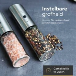 101Products Peper- & Zoutmolen Elektrisch - USB Oplaadbaar - Pepermolen - Zoutmolen - RVS 11 101Products Peper- & Zoutmolen Elektrisch - USB Oplaadbaar - Pepermolen - Zoutmolen - RVS -Beste Keuken Serie Winkel 1200x1200 499