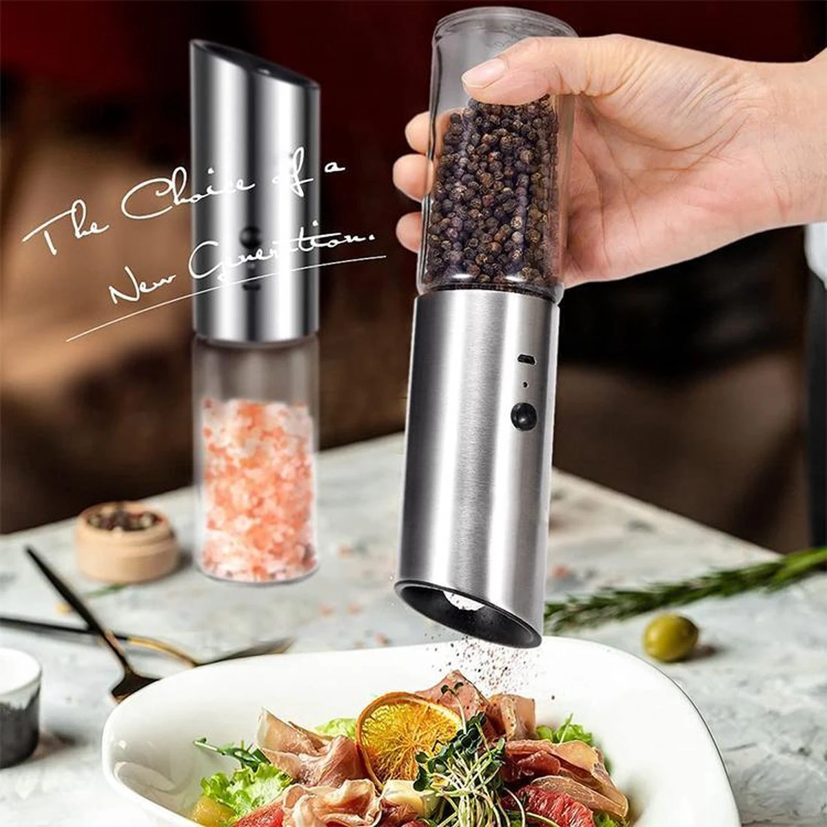 101Products Peper- & Zoutmolen Elektrisch - USB Oplaadbaar - Pepermolen - Zoutmolen - RVS 6 101Products Peper- & Zoutmolen Elektrisch - USB Oplaadbaar - Pepermolen - Zoutmolen - RVS - Image 6